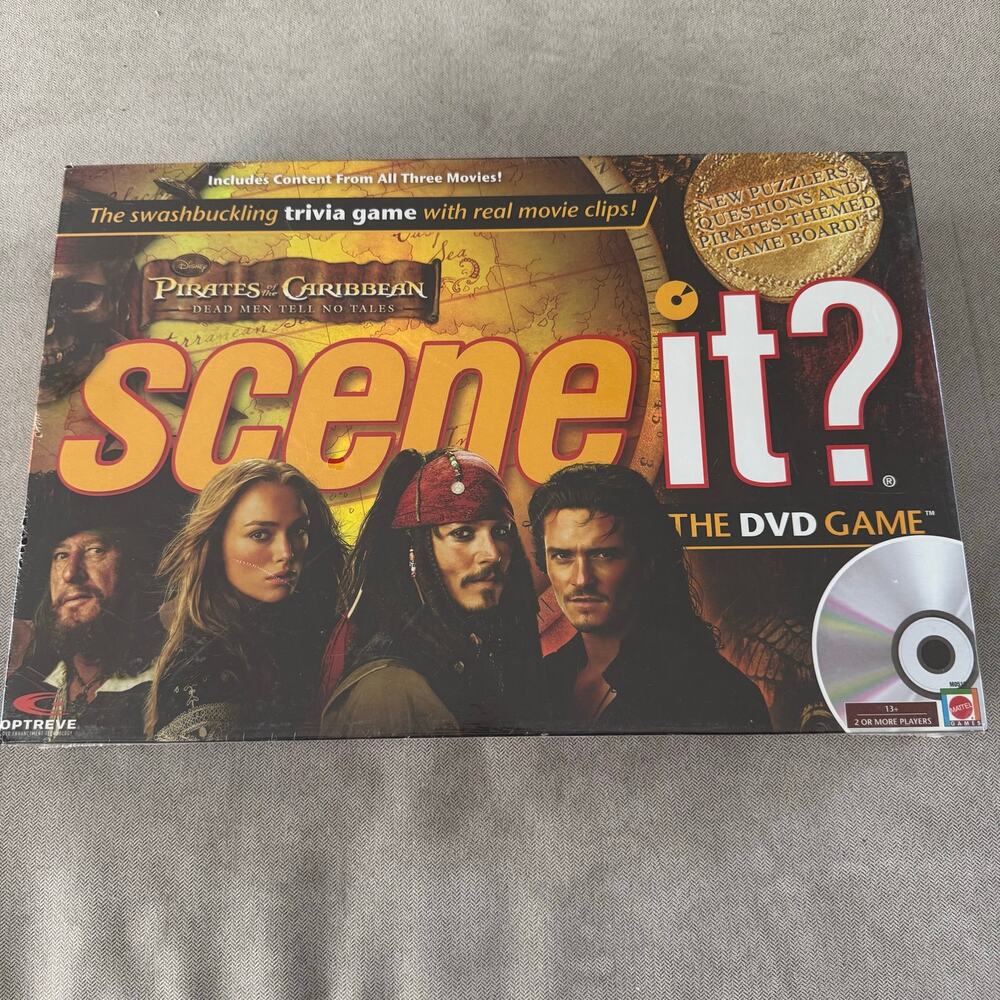 Scene It? Pirates of the Caribbean DVD Board Game Disney Mattel Complete
